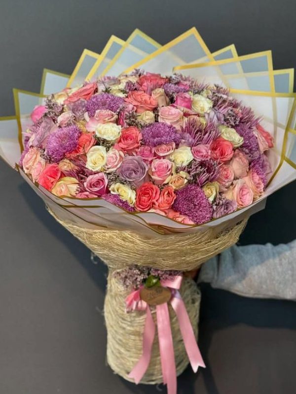 renkli gül karışımı
